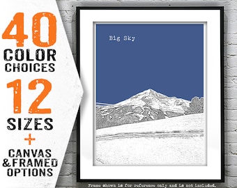 Big Sky Lone Peak Montana Poster Art Skyline Print Item T4854