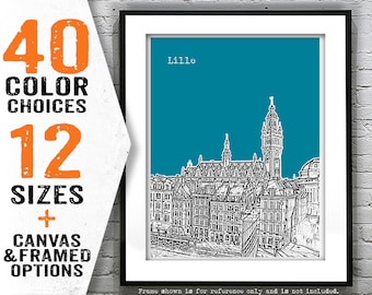 Lille France Skyline Poster Art Print Item T4726