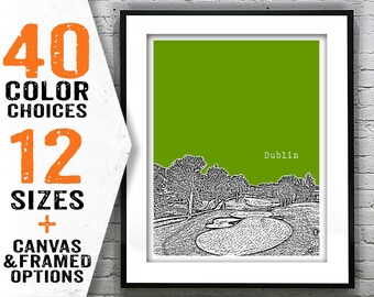 Dublin Ohio City Skyline Poster Art Print version 2