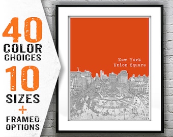 New York City Union Square Skyline Poster Art Print Manhattan NY Item T1299