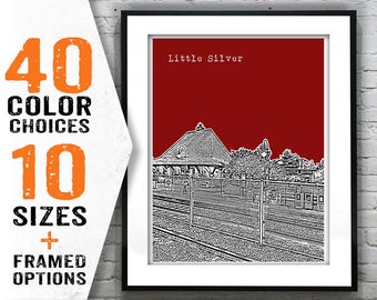 Little Silver New Jersey Skyline Poster Art Print NJ Item T1405