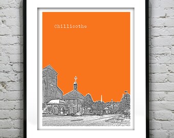 Chillicothe Skyline Poster Art Print Ohio OH Version 1