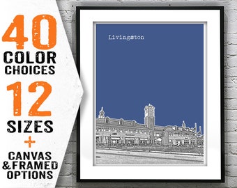 Livingston New Jersey Poster Print Art NJ Skyline Item T2770