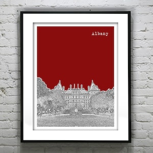 Albany New York Poster Print Art Skyline  NY State Capitol Building Item T3059