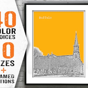 Buffalo New York Poster Art Skyline Print NY Item T1450