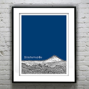 Monteverde Costa Rica Poster Art City Skyline Print Item T2833