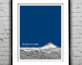 Monteverde Costa Rica Poster Art City Skyline Print Item T2833