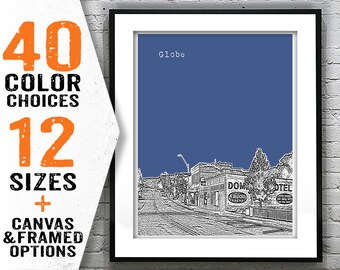 Globe Arizona Skyline Poster Wall Art Print AZ Item T2171