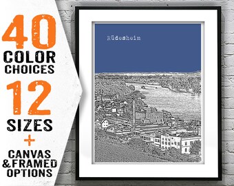 Rudesheim Skyline Poster Art Print Germany Item T2280