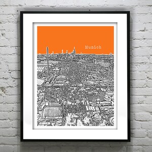 Munich Germany Poster Art Skyline Print Europe Oktoberfest Item T4547