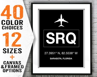 SRQ Sarasota International Airport Aviation Poster Art Print Florida Item T5281