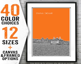 Staten Island Ferry New York City Skyline Poster Art Print NYC Item T4116