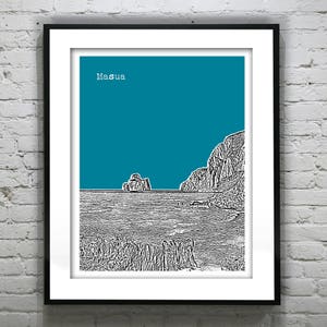 Masua Sardinia Italy Poster Art Print City Skyline