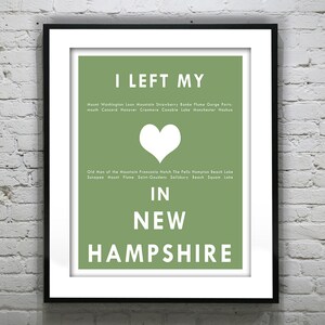 New Hampshire - I Left My Heart In New Hampshire - Poster Art Print NH