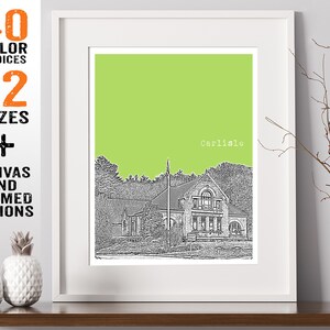 Carlisle Massachusetts Skyline Poster Art Print MA Item T2165