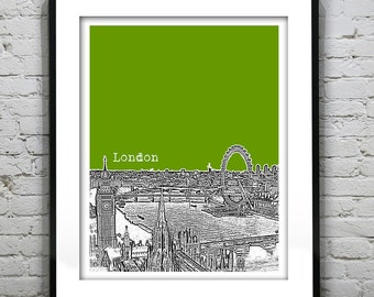 London Poster Art Print Big Ben London Eye Britain England Item T2306