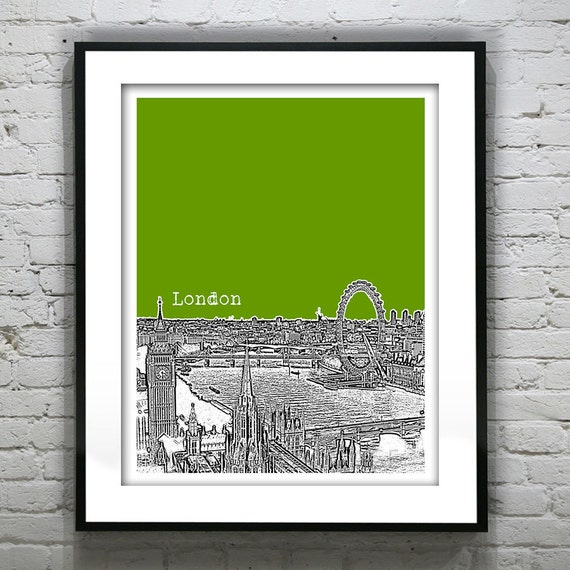 London Poster Art Print Big Ben London Eye Britain England Item T2306