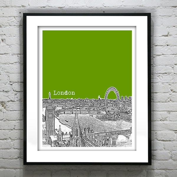 London Poster Art Print Big Ben London Eye Britain England Item T2306