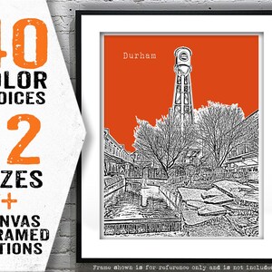 Durham North Carolina Poster Art Print City Skyline NC Item T5232