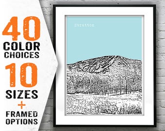 Stratton Vermont Skyline Poster Art Print VT Item T1421