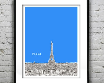 Paris France Poster Art Skyline Print  Eiffel Tower La Tour Eiffel Item T1021