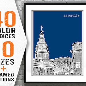 Annapolis Skyline Print Print Maryland MD Item T1833