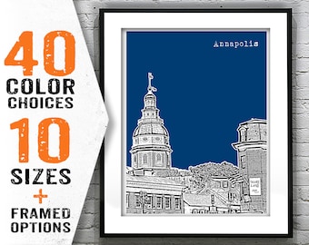 Annapolis Skyline Print Print Maryland MD Item T1833