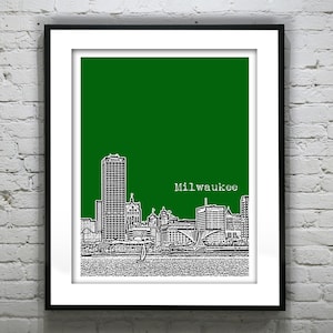 Milwaukee Wisconsin Poster Print Art City Skyline WI Item T4322