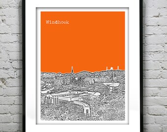 Windhoek Skyline Poster Print Skyline South Africa Version 1
