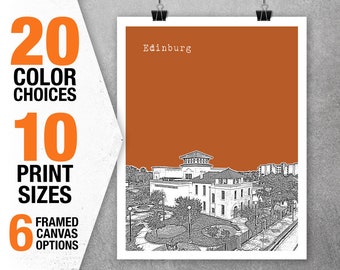 Edinburg TX Skyline Art Print Poster Texas Item T5399