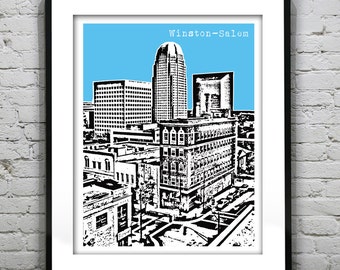 Winston-Salem Art Print Poster Original North Carolina NC Item T2572