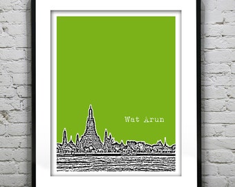 Wat Arun Bangkok Thailand Skyline Poster Art Print Item T4314