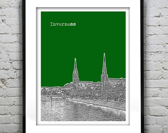 Inverness Scotland Skyline Poster Art Print Item T2712