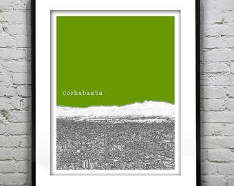 Cochabama Bolivia Poster Print Skyline Art South America Item S5020