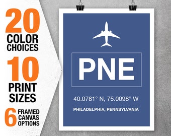 PNE Philadelphia, Pennsylvania Airport Aviation Poster Art Print Item T5470