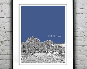 Millbrook New York Poster Art Skyline Print NY