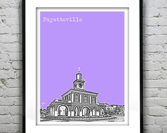 Fayetteville North Carolina Poster skyline Art Print NC Item T4621