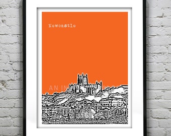 Newcastle Poster Australia Skyline Poster Print New South Wales Art Item T4447