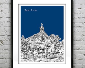 Hamilton Massachusetts Skyline Poster Art Print MA Item T4890