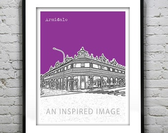 Armidale Australia Poster Art Skyline Print New South Wales