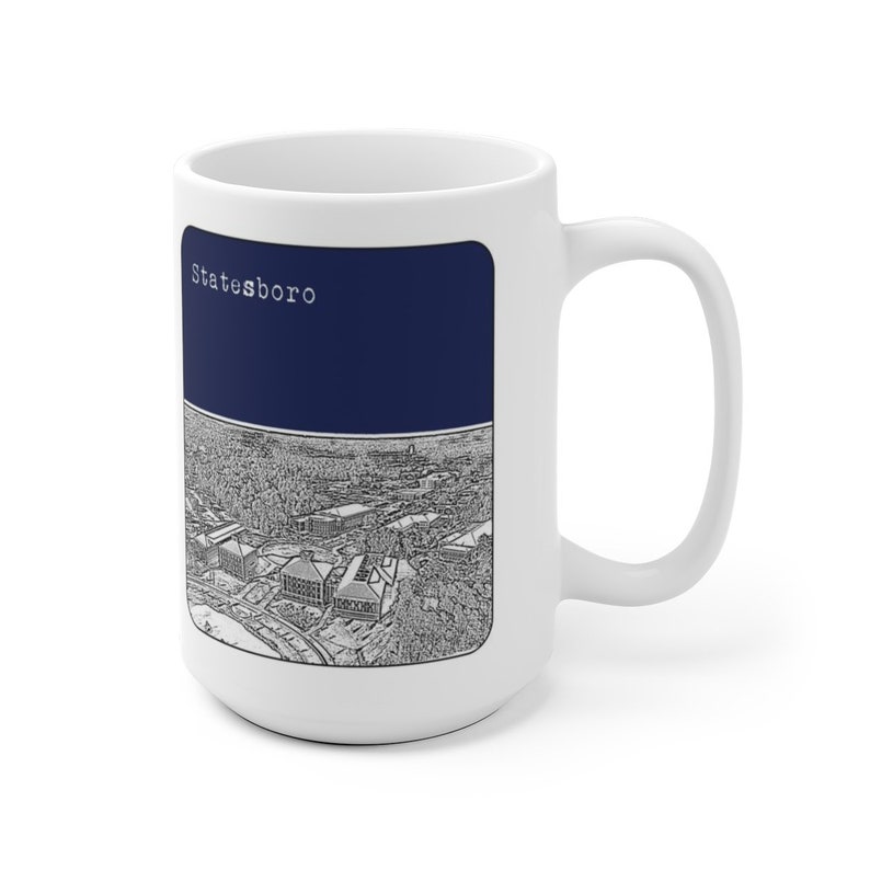 Statesboro GA Coffee Cup Mug Skyline Art Version 2 Etsy