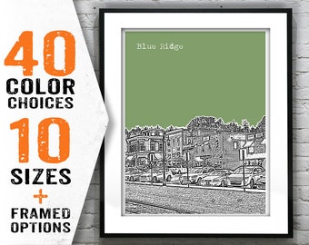 Blue Ridge Georgia Skyline Poster Art Print GA Item T1538