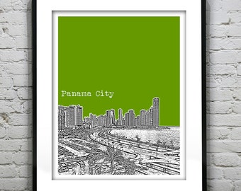Panama City Poster Art Print City Skyline Panama Item T4560