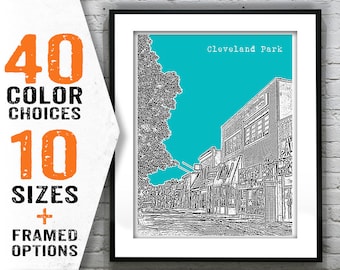 Cleveland Park Washington DC Skyline Poster Art Print Item T1463