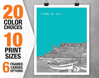 Tossa De Mar Spain Skyline Poster Art Print Item T5402