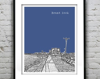 Brant Rock Massachusetts Skyline Poster Art Print MA Version 1