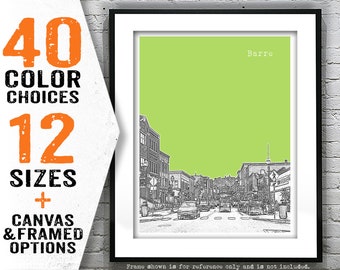 Barre VT Skyline Poster Art Print Vermont Item T4053