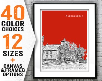 Westminster Massachusetts Poster Print Art Skyline MA Item T4773