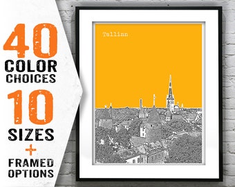 Tallinn Skyline Poster Art Print Estonia Item T1625