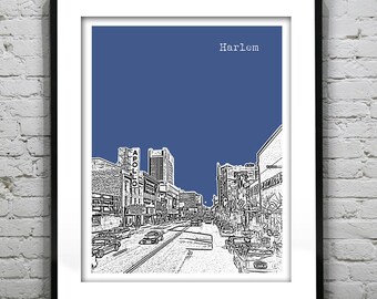 Harlem New York City Skyline Poster Art Print NY Item T1117